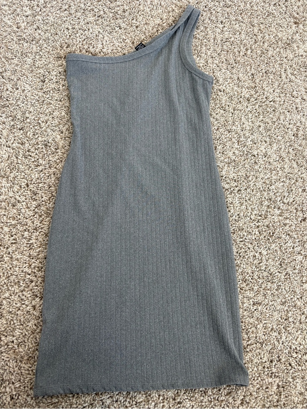 Rue21 One-Shoulder Ribbed Mini Dress in Gray